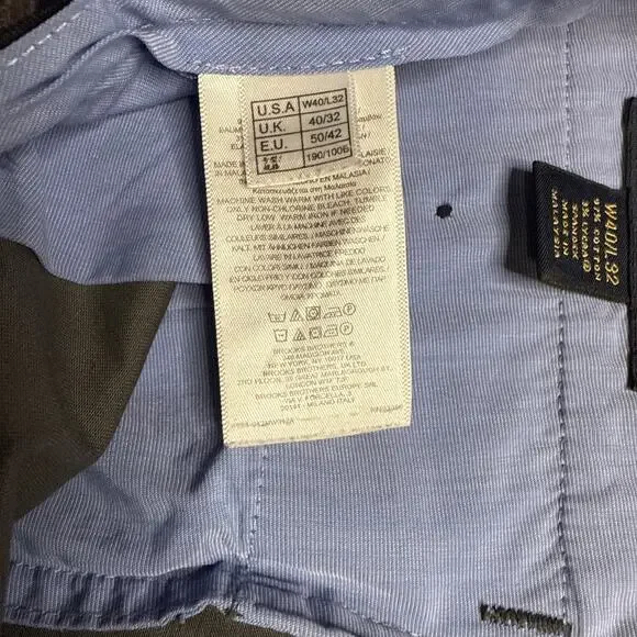 Brooks Brothers Advantage Chino Clark Pants Mens 40x32 Gray Cotton Khaki - Picture 3 of 8